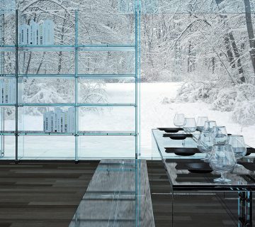 طراحی مدرن با نما ویلا شیشه ای