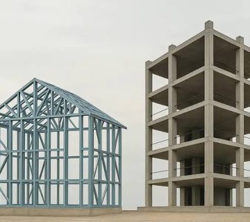 تفاوت اسکلت سبک و سنگین در ساختمان‌های چندطبقه در رشت